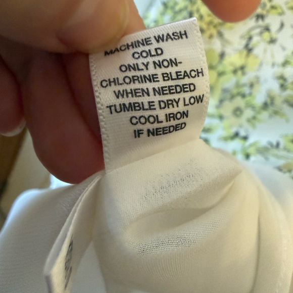 Yellow Floral Ruffle Neck Blouse Tank Top LOFT Size 4 Feminine Spring - Picture 7 of 8